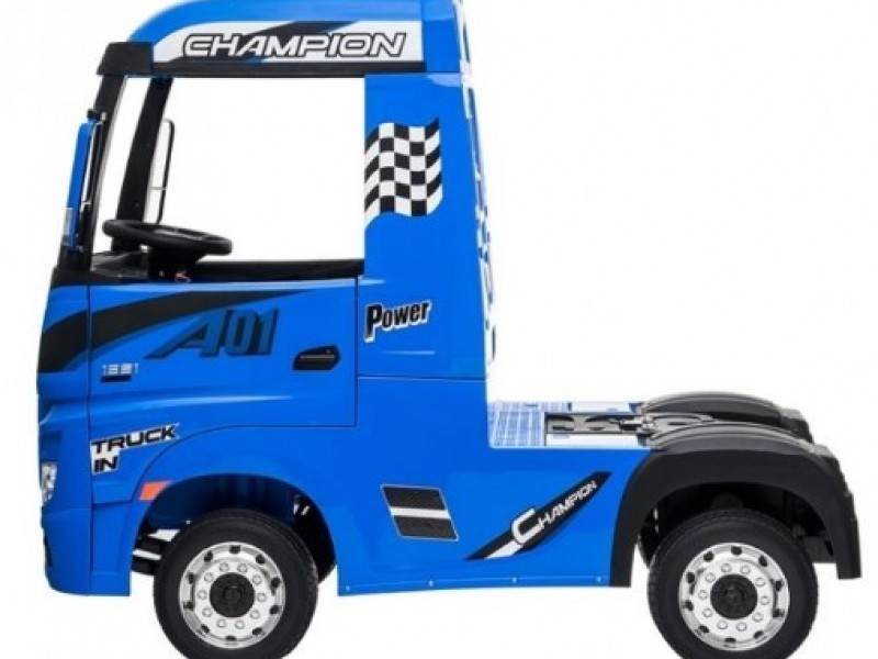 Ηλεκτροκίνητο Παιδικό Φορτηγό Mercedes Benz Actros Licensed 12V με Δερμάτινο Κάθισμα και Λάστιχα Τύπου Αυτοκινήτου Μπλε