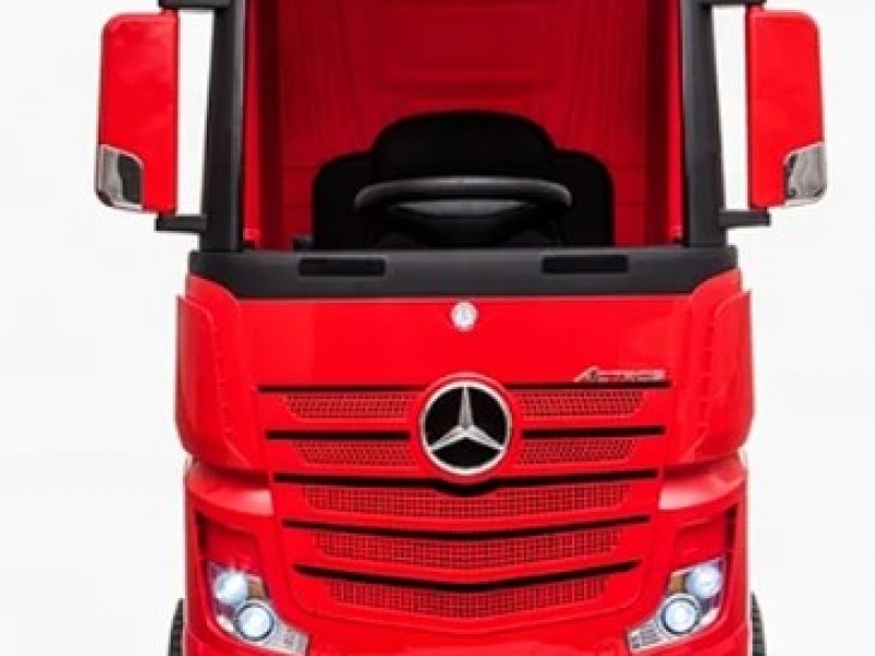 Ηλεκτροκίνητο Παιδικό Φορτηγό Mercedes Benz Actros Licensed 12V με Δερμάτινο Κάθισμα και Λάστιχα Τύπου Αυτοκινήτου σε Κόκκινο χρώμα