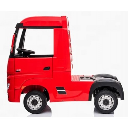 Ηλεκτροκίνητο Παιδικό Φορτηγό Mercedes Benz Actros Licensed 12V με Δερμάτινο Κάθισμα και Λάστιχα Τύπου Αυτοκινήτου σε Κόκκινο χρώμα