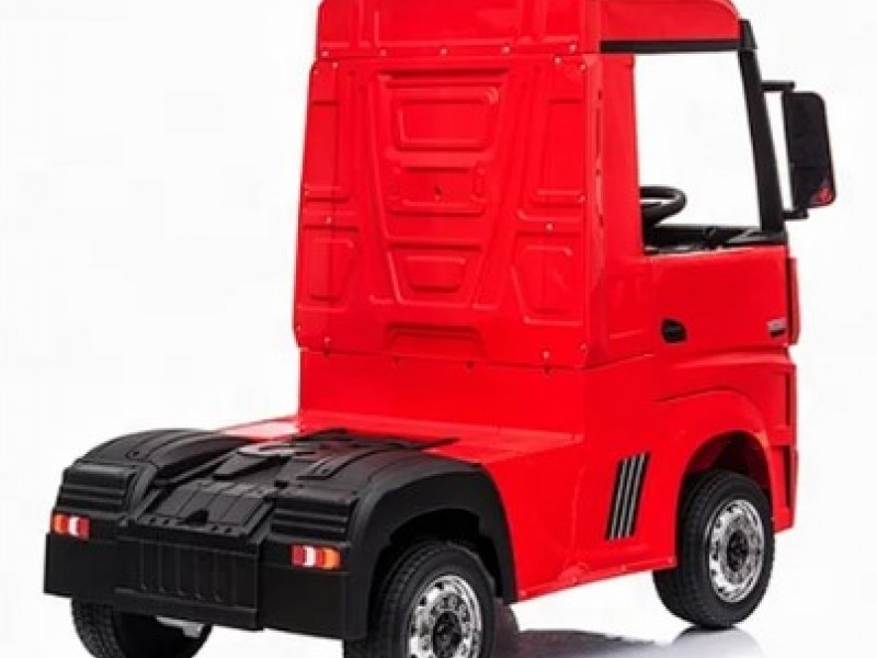 Ηλεκτροκίνητο Παιδικό Φορτηγό Mercedes Benz Actros Licensed 12V με Δερμάτινο Κάθισμα και Λάστιχα Τύπου Αυτοκινήτου σε Κόκκινο χρώμα