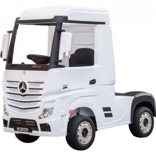 Ηλεκτροκίνητο Παιδικό Φορτηγό Mercedes Benz Actros Licensed 12V με Δερμάτινο Κάθισμα και Λάστιχα Τύπου Αυτοκινήτου Λευκό