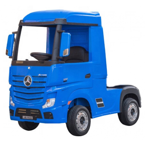 Ηλεκτροκίνητο Παιδικό Φορτηγό Mercedes Benz Actros Licensed 12V με Δερμάτινο Κάθισμα και Λάστιχα Τύπου Αυτοκινήτου σε μπλε χρώμα