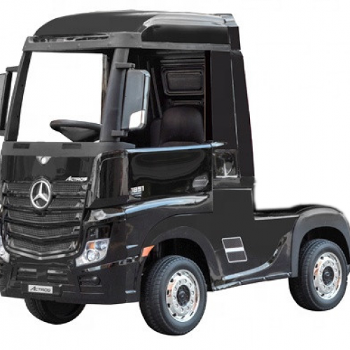 Ηλεκτροκίνητο Παιδικό Φορτηγό Mercedes Benz Actros Licensed 12V με Δερμάτινο Κάθισμα και Λάστιχα Τύπου Αυτοκινήτου μαύρο