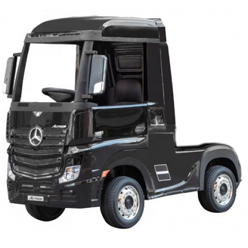 Ηλεκτροκίνητο Παιδικό Φορτηγό Mercedes Benz Actros Licensed 12V με Δερμάτινο Κάθισμα και Λάστιχα Τύπου Αυτοκινήτου μαύρο