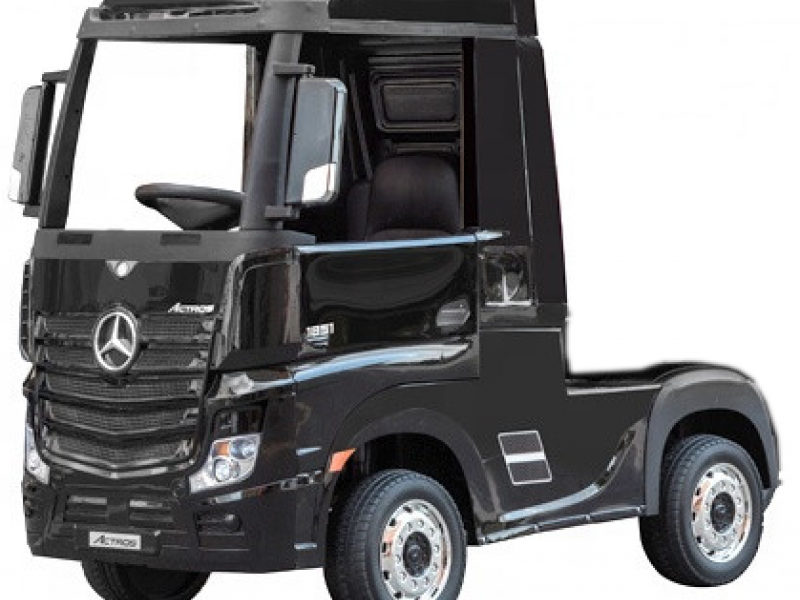 Ηλεκτροκίνητο Παιδικό Φορτηγό Mercedes Benz Actros Licensed 12V με Δερμάτινο Κάθισμα και Λάστιχα Τύπου Αυτοκινήτου μαύρο
