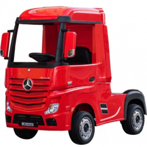Ηλεκτροκίνητο Παιδικό Φορτηγό Mercedes Benz Actros Licensed 12V με Δερμάτινο Κάθισμα και Λάστιχα Τύπου Αυτοκινήτου σε Κόκκινο χρώμα