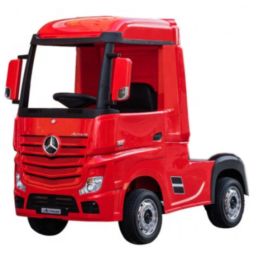 Ηλεκτροκίνητο Παιδικό Φορτηγό Mercedes Benz Actros Licensed 12V με Δερμάτινο Κάθισμα και Λάστιχα Τύπου Αυτοκινήτου σε Κόκκινο χρώμα