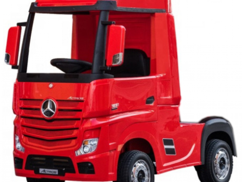 Ηλεκτροκίνητο Παιδικό Φορτηγό Mercedes Benz Actros Licensed 12V με Δερμάτινο Κάθισμα και Λάστιχα Τύπου Αυτοκινήτου σε Κόκκινο χρώμα