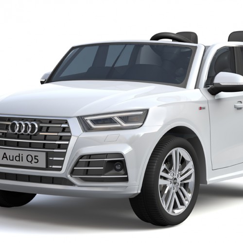 Ηλεκτροκίνητο Παιδικό Αυτοκίνητο AUDI Q5 διθέσιο License με δερμάτινο κάθισμα και ελαστικά 24V R/C Λευκό Two seats