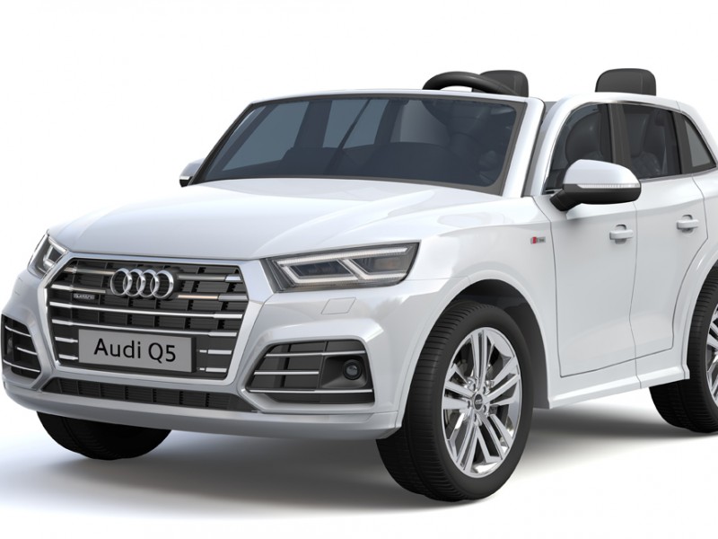 Ηλεκτροκίνητο Παιδικό Αυτοκίνητο AUDI Q5 διθέσιο License με δερμάτινο κάθισμα και ελαστικά 24V R/C Λευκό Two seats
