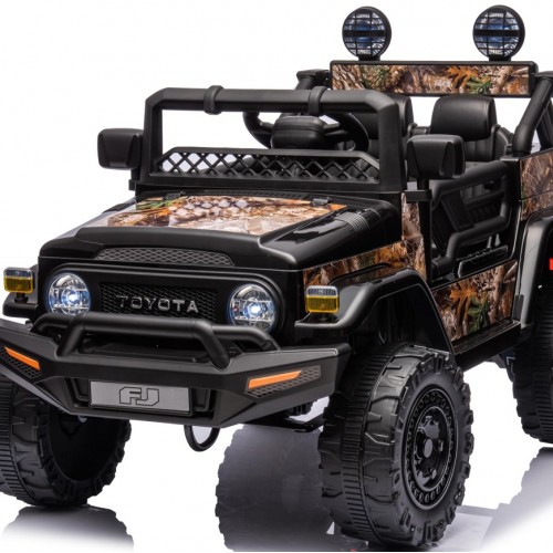 Ηλεκτροκίνητο Παιδικό Αυτοκίνητο Licensed Toyota FJ Cruiser 12v Μαύρο με σχέδια φύλλων