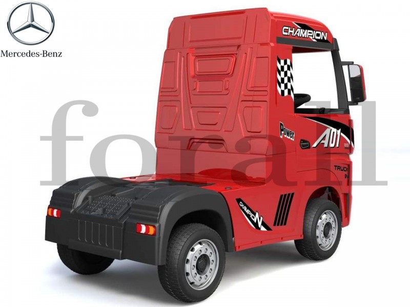 Ηλεκτροκίνητο Παιδικό Φορτηγό Mercedes Benz Actros Licensed 12V με Δερμάτινο Κάθισμα και Λάστιχα Τύπου Αυτοκινήτου Κόκκινο