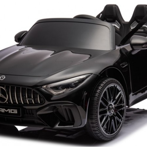 Ηλεκτροκίνητο Παιδικό αυτοκίνητο Licensed Mercedes AMG SL63 12V με δερμάτινα καθίσματα και ελαστικά τύπου αυτοκινήτου σε Μαύρο