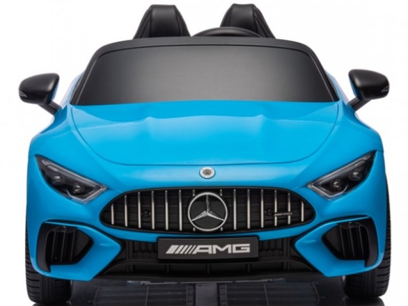 Ηλεκτροκίνητο Παιδικό αυτοκίνητο Licensed Mercedes AMG SL63 12V με δερμάτινα καθίσματα και ελαστικά τύπου αυτοκινήτου σε μπλε