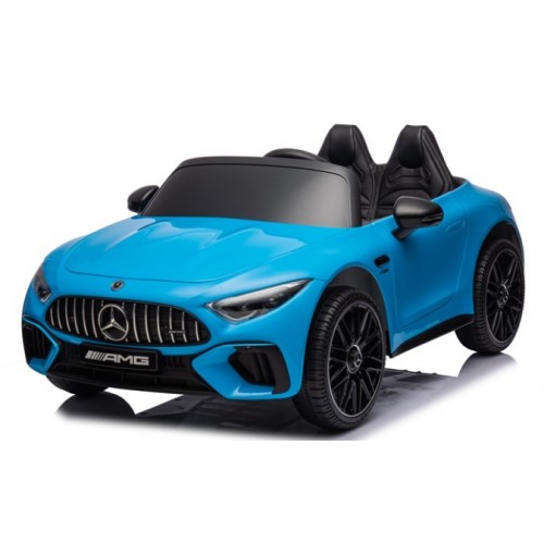 Ηλεκτροκίνητο Παιδικό αυτοκίνητο Licensed Mercedes AMG SL63 12V με δερμάτινα καθίσματα και ελαστικά τύπου αυτοκινήτου σε μπλε
