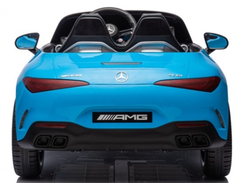 Ηλεκτροκίνητο Παιδικό αυτοκίνητο Licensed Mercedes AMG SL63 12V με δερμάτινα καθίσματα και ελαστικά τύπου αυτοκινήτου σε μπλε