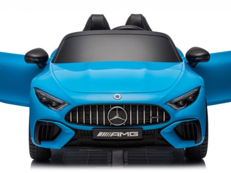 Ηλεκτροκίνητο Παιδικό αυτοκίνητο Licensed Mercedes AMG SL63 12V με δερμάτινα καθίσματα και ελαστικά τύπου αυτοκινήτου σε μπλε