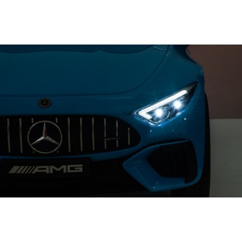 Ηλεκτροκίνητο Παιδικό αυτοκίνητο Licensed Mercedes AMG SL63 12V με δερμάτινα καθίσματα και ελαστικά τύπου αυτοκινήτου σε μπλε
