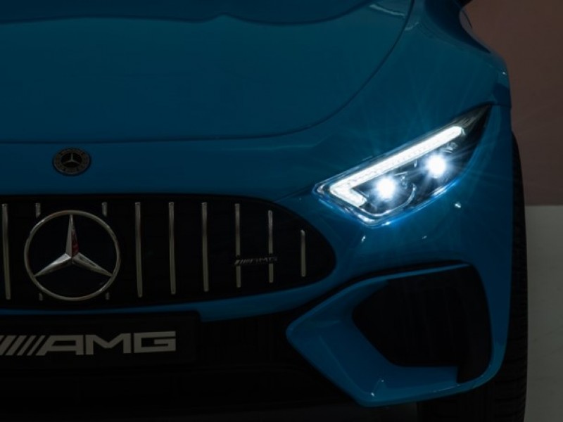 Ηλεκτροκίνητο Παιδικό αυτοκίνητο Licensed Mercedes AMG SL63 12V με δερμάτινα καθίσματα και ελαστικά τύπου αυτοκινήτου σε μπλε