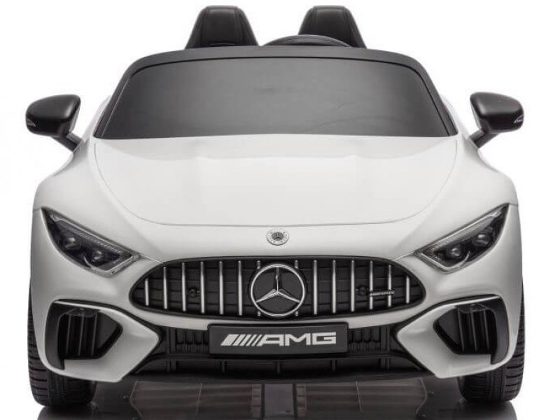 Ηλεκτροκίνητο Παιδικό αυτοκίνητο Licensed Mercedes AMG SL63 12V με δερμάτινα καθίσματα και ελαστικά τύπου αυτοκινήτου σε Λευκό