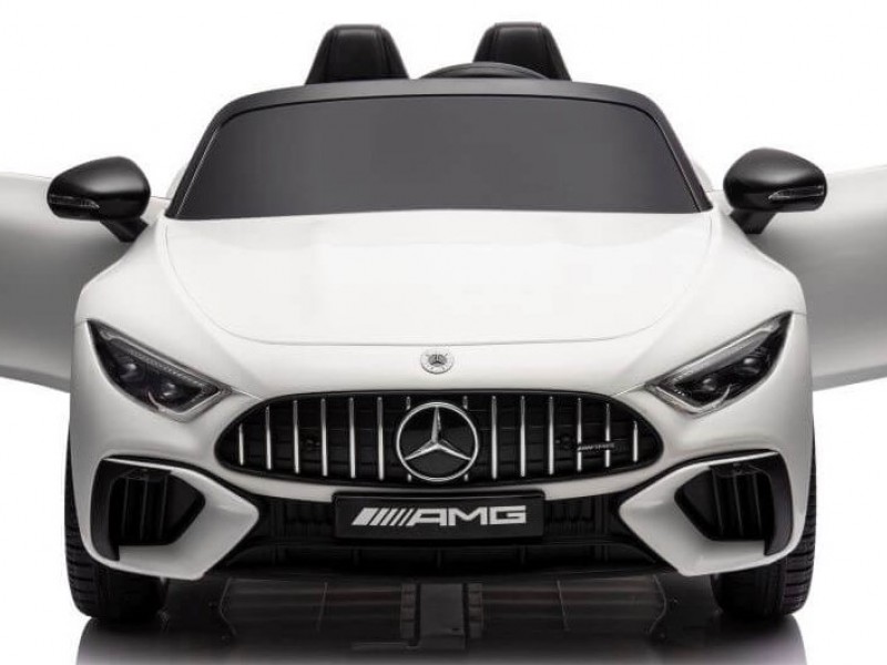 Ηλεκτροκίνητο Παιδικό αυτοκίνητο Licensed Mercedes AMG SL63 12V με δερμάτινα καθίσματα και ελαστικά τύπου αυτοκινήτου σε Λευκό