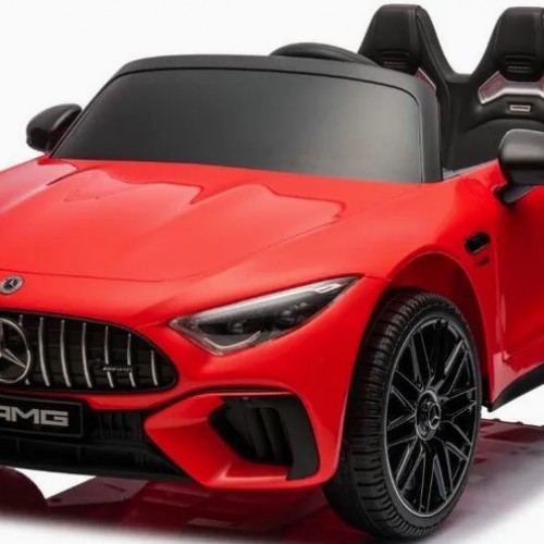 Ηλεκτροκίνητο Παιδικό αυτοκίνητο Licensed Mercedes AMG SL63 12V με δερμάτινα καθίσματα και ελαστικά τύπου αυτοκινήτου σε Κόκκινο