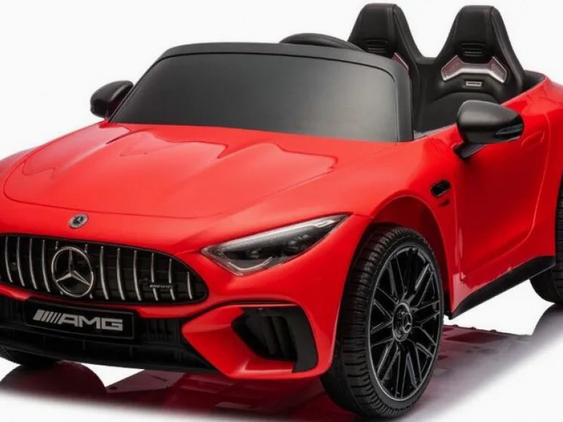 Ηλεκτροκίνητο Παιδικό αυτοκίνητο Licensed Mercedes AMG SL63 12V με δερμάτινα καθίσματα και ελαστικά τύπου αυτοκινήτου σε Κόκκινο