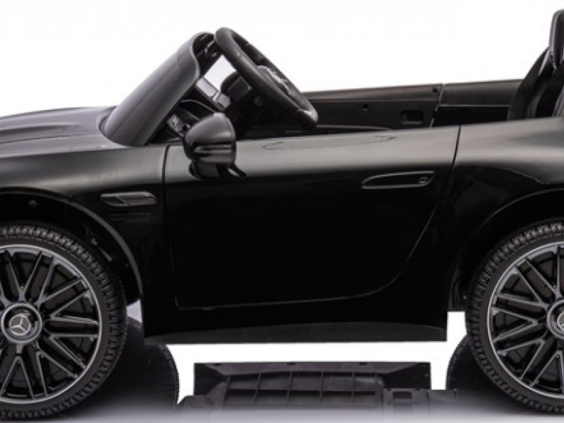 Ηλεκτροκίνητο Παιδικό αυτοκίνητο Licensed Mercedes AMG SL63 12V με δερμάτινα καθίσματα και ελαστικά τύπου αυτοκινήτου σε Μαύρο
