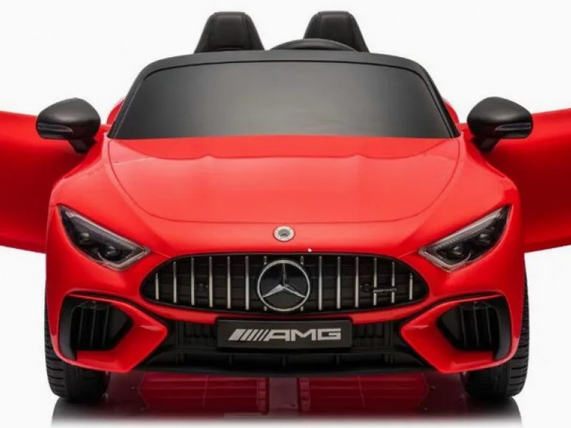 Ηλεκτροκίνητο Παιδικό αυτοκίνητο Licensed Mercedes AMG SL63 12V με δερμάτινα καθίσματα και ελαστικά τύπου αυτοκινήτου σε Κόκκινο