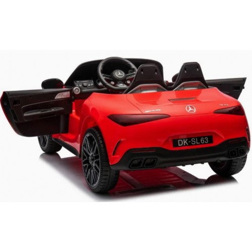 Ηλεκτροκίνητο Παιδικό αυτοκίνητο Licensed Mercedes AMG SL63 12V με δερμάτινα καθίσματα και ελαστικά τύπου αυτοκινήτου σε Κόκκινο