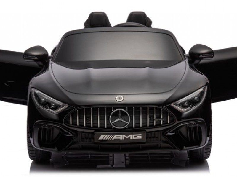 Ηλεκτροκίνητο Παιδικό αυτοκίνητο Licensed Mercedes AMG SL63 12V με δερμάτινα καθίσματα και ελαστικά τύπου αυτοκινήτου σε Μαύρο