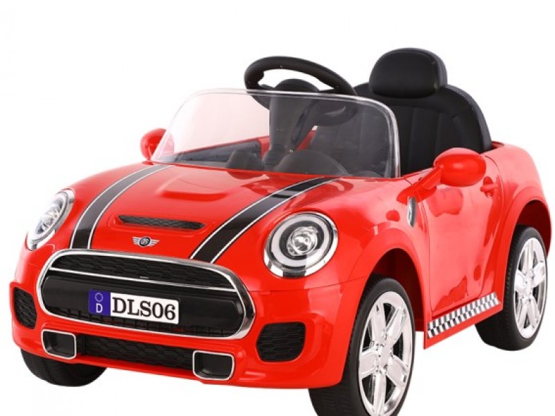 Ηλεκτροκίνητο παιδικό αυτοκίνητο τύπου MINI Cooper 12V με δερμάτινο κάθισμα και ελαστικά τύπου αυτοκινήτου κόκκινο