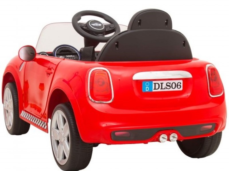 Ηλεκτροκίνητο παιδικό αυτοκίνητο τύπου MINI Cooper 12V με δερμάτινο κάθισμα και ελαστικά τύπου αυτοκινήτου κόκκινο
