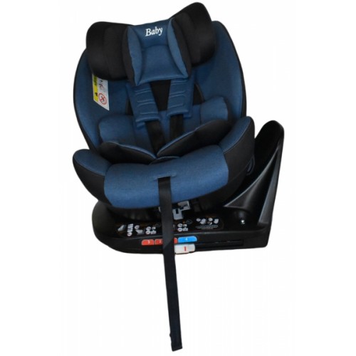 Καθισματάκι αυτοκινήτου Baby για βάρος 0 έως 36kg περιστρεφόμενο 360 μοίρες με isofix σε μαύρο μπλε