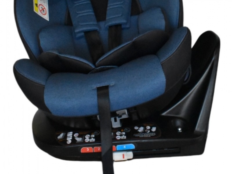 Καθισματάκι αυτοκινήτου Baby για βάρος 0 έως 36kg περιστρεφόμενο 360 μοίρες με isofix σε μαύρο μπλε