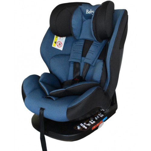 Καθισματάκι αυτοκινήτου Baby για βάρος 0 έως 36kg περιστρεφόμενο 360 μοίρες με isofix σε μαύρο μπλε