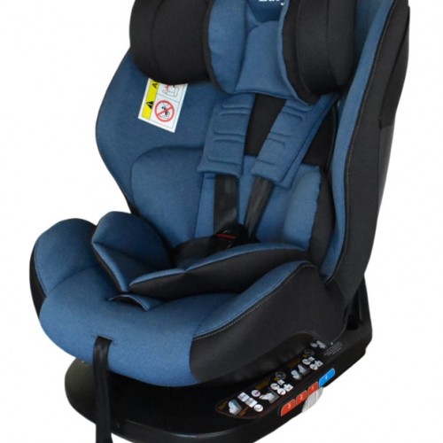 Καθισματάκι αυτοκινήτου Baby για βάρος 0 έως 36kg περιστρεφόμενο 360 μοίρες με isofix σε μαύρο μπλε