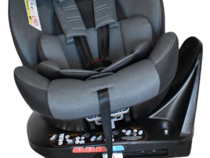 Καθισματάκι αυτοκινήτου Baby για βάρος 0 έως 36kg περιστρεφόμενο 360 μοίρες με isofix σε γκρι
