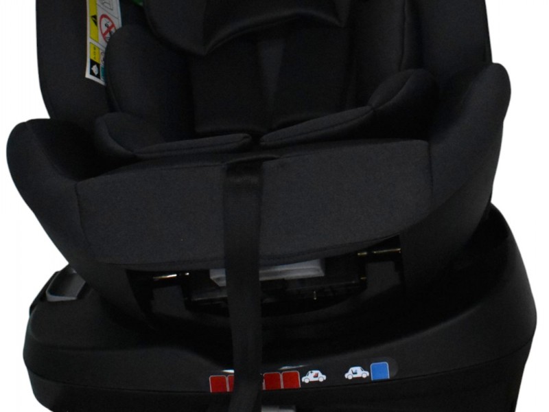 Καθισματάκι αυτοκινήτου Baby Plus ONE isofix για βάρος 0 έως 36kg περιστρεφόμενο 360 μοίρες σε μαύρο