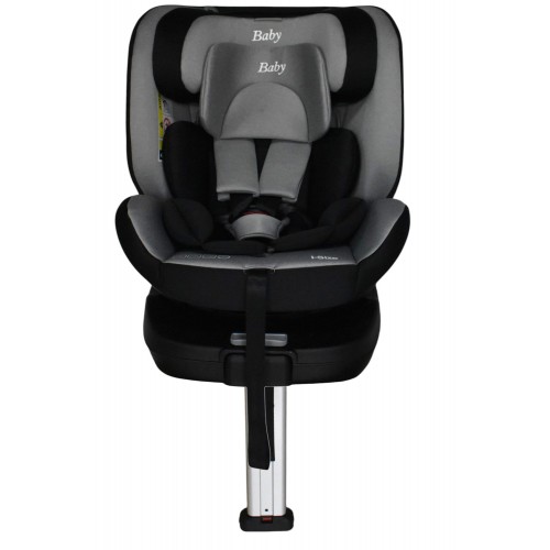 Καθισματάκι αυτοκινήτου Baby Plus ONE isofix για βάρος 0 έως 36kg περιστρεφόμενο 360 μοίρες σε μαύρο με γκρι