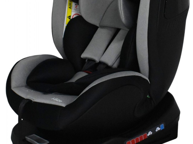 Καθισματάκι αυτοκινήτου Baby Plus ONE isofix για βάρος 0 έως 36kg περιστρεφόμενο 360 μοίρες σε μαύρο με γκρι