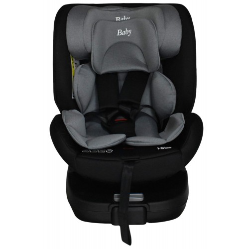 Καθισματάκι αυτοκινήτου Baby Plus ONE isofix για βάρος 0 έως 36kg περιστρεφόμενο 360 μοίρες σε μαύρο με σκούρο γκρι