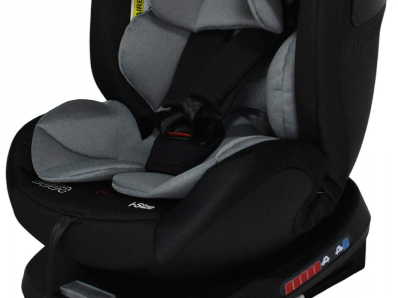 Καθισματάκι αυτοκινήτου Baby Plus ONE isofix για βάρος 0 έως 36kg περιστρεφόμενο 360 μοίρες σε μαύρο με σκούρο γκρι