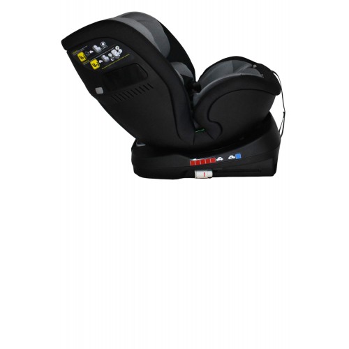 Καθισματάκι αυτοκινήτου Baby Plus ONE isofix για βάρος 0 έως 36kg περιστρεφόμενο 360 μοίρες σε μαύρο με σκούρο γκρι