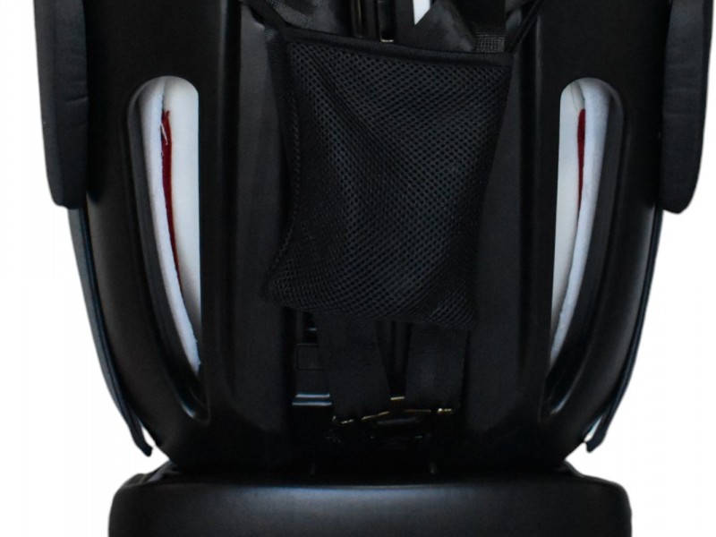 Καθισματάκι αυτοκινήτου Baby One isofix για βάρος 0 έως 36kg περιστρεφόμενο 360 μοίρες σε σκούρο γκρι με γκρι