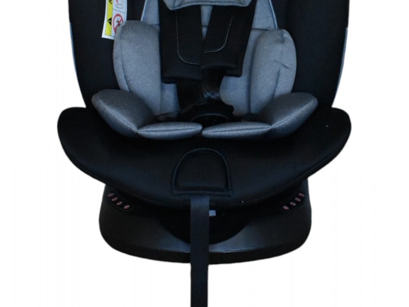 Καθισματάκι αυτοκινήτου Baby One isofix για βάρος 0 έως 36kg περιστρεφόμενο 360 μοίρες σε μαύρο με γκρι