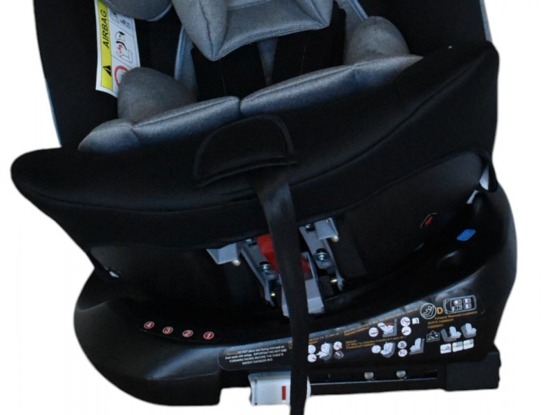 Καθισματάκι αυτοκινήτου Baby One isofix για βάρος 0 έως 36kg περιστρεφόμενο 360 μοίρες σε μαύρο με γκρι