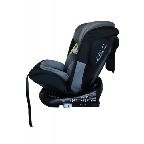 Καθισματάκι αυτοκινήτου Baby One isofix για βάρος 0 έως 36kg περιστρεφόμενο 360 μοίρες σε μαύρο με γκρι