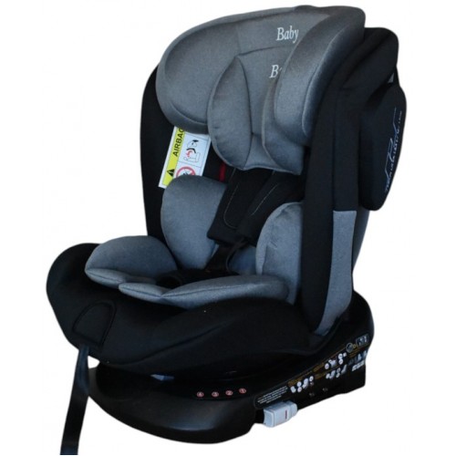 Καθισματάκι αυτοκινήτου Baby One isofix για βάρος 0 έως 36kg περιστρεφόμενο 360 μοίρες σε μαύρο με γκρι