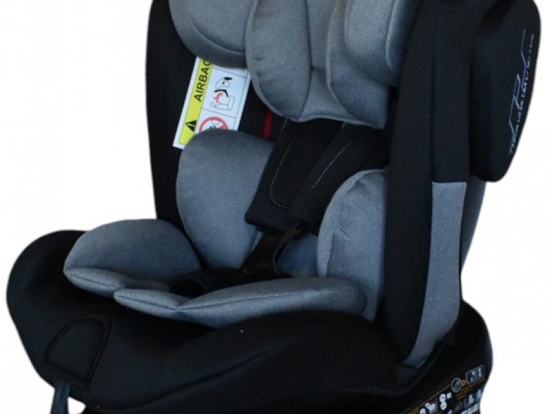Καθισματάκι αυτοκινήτου Baby One isofix για βάρος 0 έως 36kg περιστρεφόμενο 360 μοίρες σε μαύρο με γκρι
